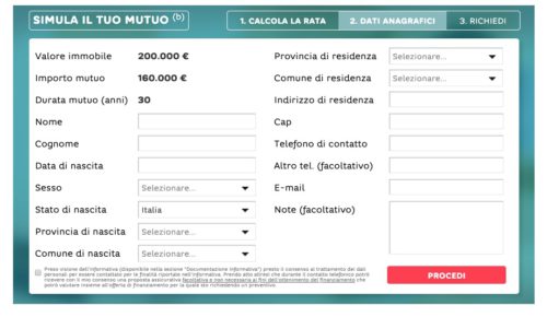 schermata richiesta online mutuo hello bank