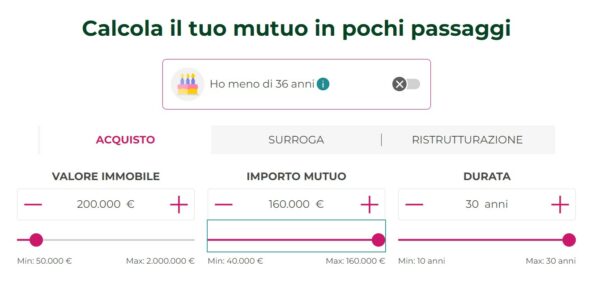 schermata calcola rata crédit agricole 