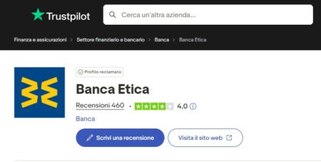 valutazione di banca etica su trustpilot