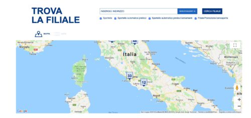 mappe delle filiali banca creval in italia