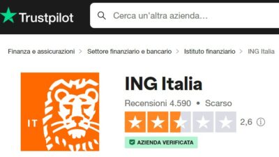 schermata ing su trustpilot