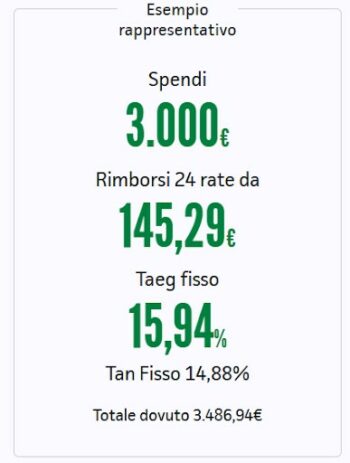 simulazione piano rimborso carta di credito findomestic