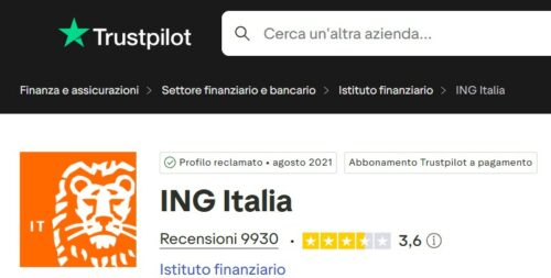 valutazione utenti di ing su trustpilot