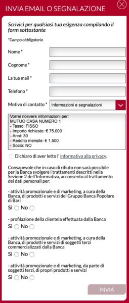 invio email mutuo banca bpb