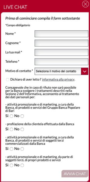 live chat per informazioni mutuo bpb