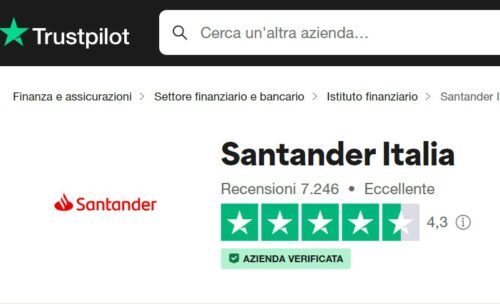 valutazione santander su trustpilot