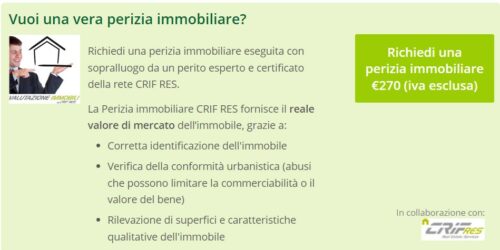 schermata per richiedere perizia immobiliare crif