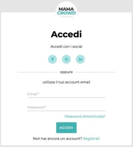 accesso piattaforma mamacrowd