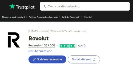 valutazione di revolut su trustpilot