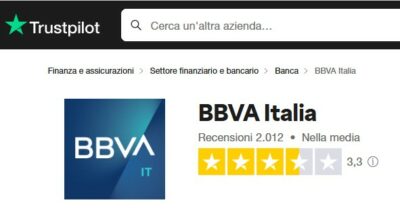 screenshot giudizio bbva su trustpilot